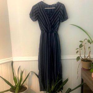 Lightweight, Striped, Cap Sleeve Jumpsuit, Size S
